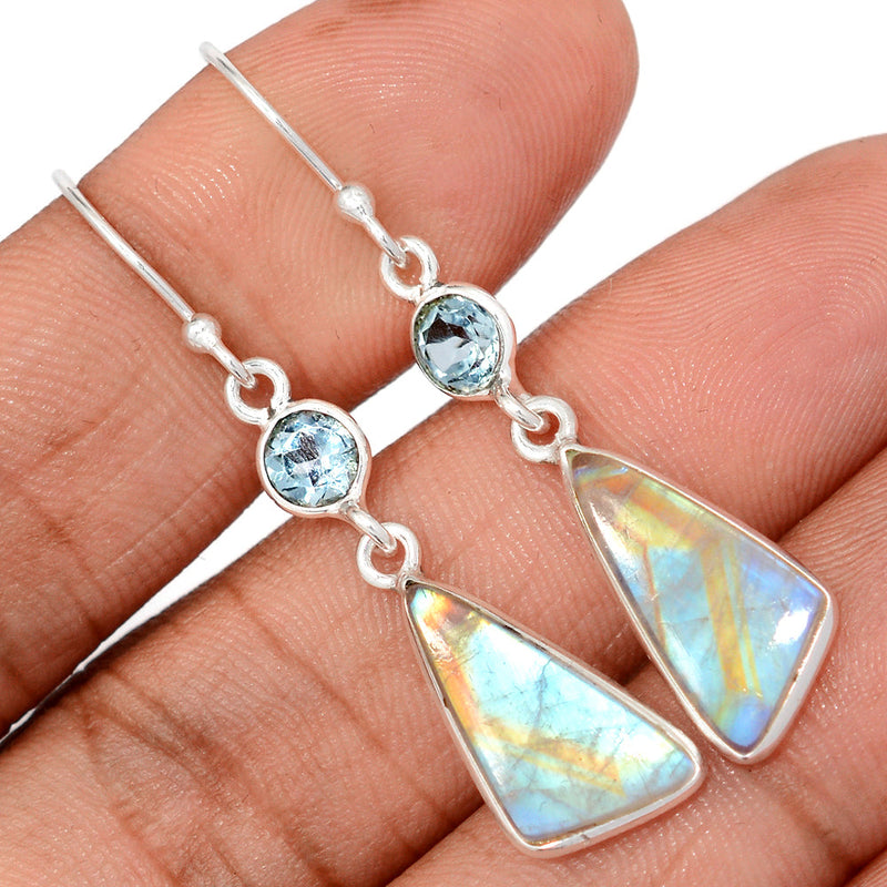 1.8" Rainbow Moonstone Earrings - MONE3743