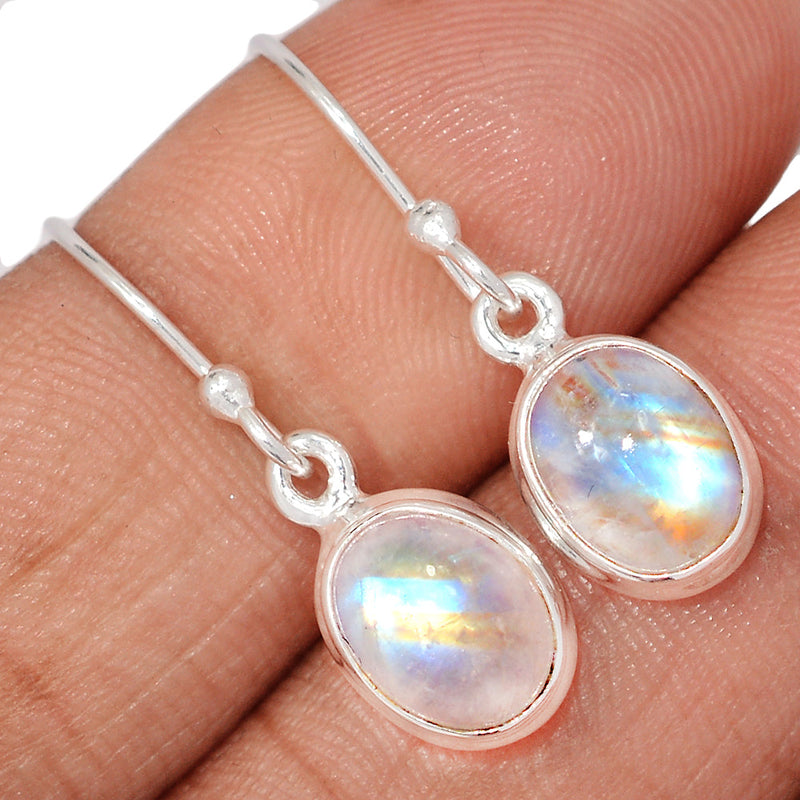 1.1" Rainbow Moonstone Earrings - MONE3775