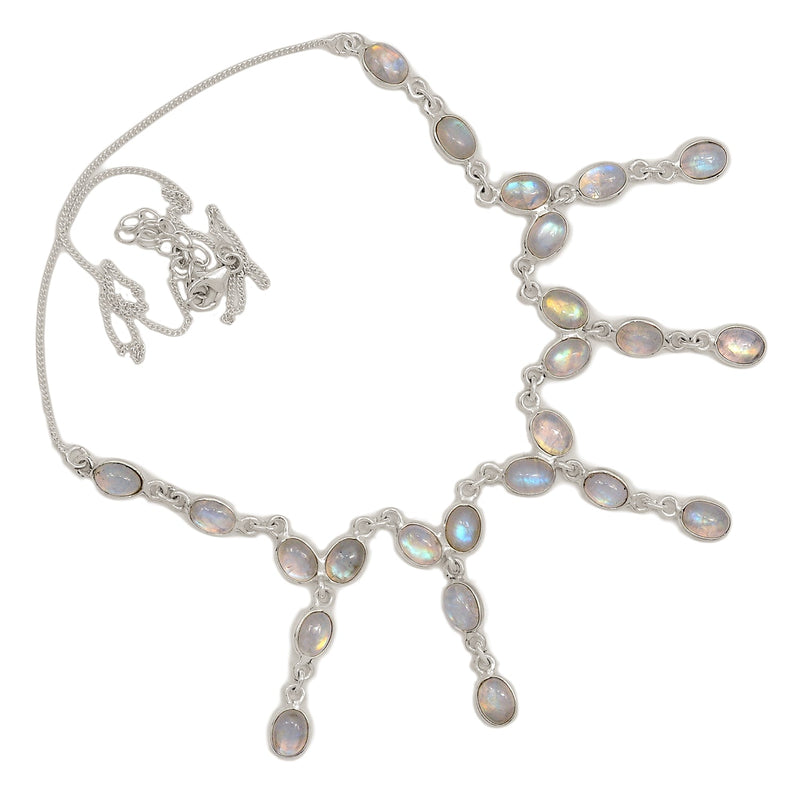 18.5" Rainbow Moonstone Necklaces - MONN155