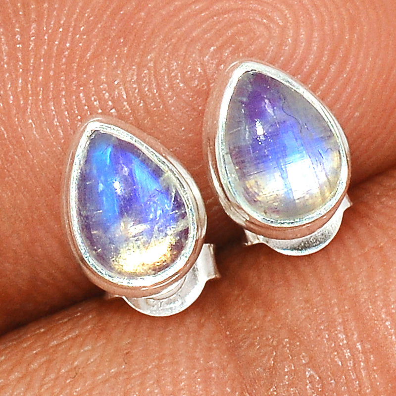 Rainbow Moonstone Studs - MONS1007