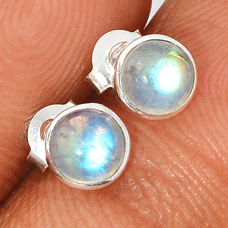 Rainbow Moonstone Studs - MONS1028