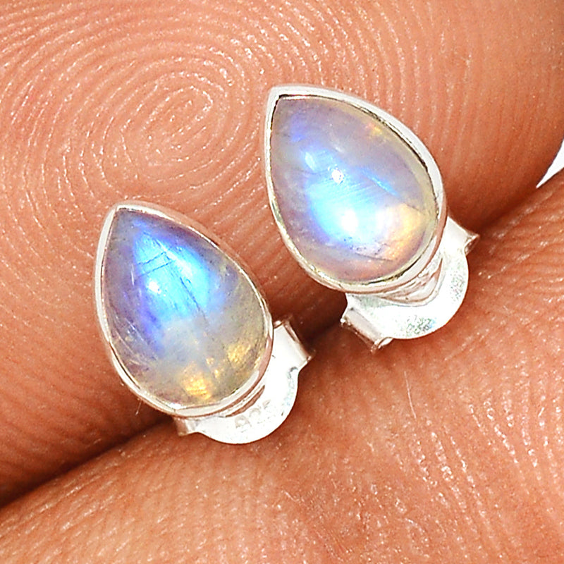 Rainbow Moonstone Studs - MONS1034