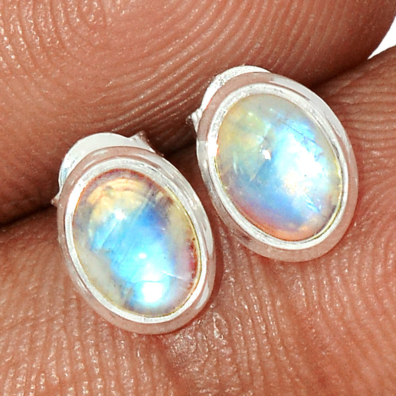 Rainbow Moonstone Studs - MONS1098