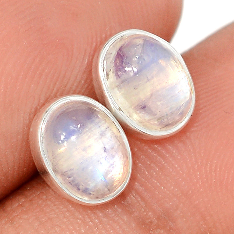 Rainbow Moonstone Studs - MONS1176