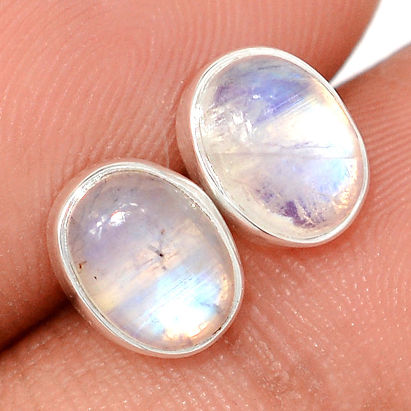 Rainbow Moonstone Studs - MONS1180