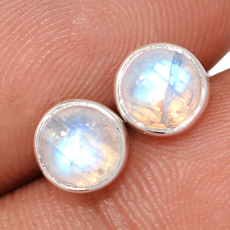 Rainbow Moonstone Studs - MONS1184