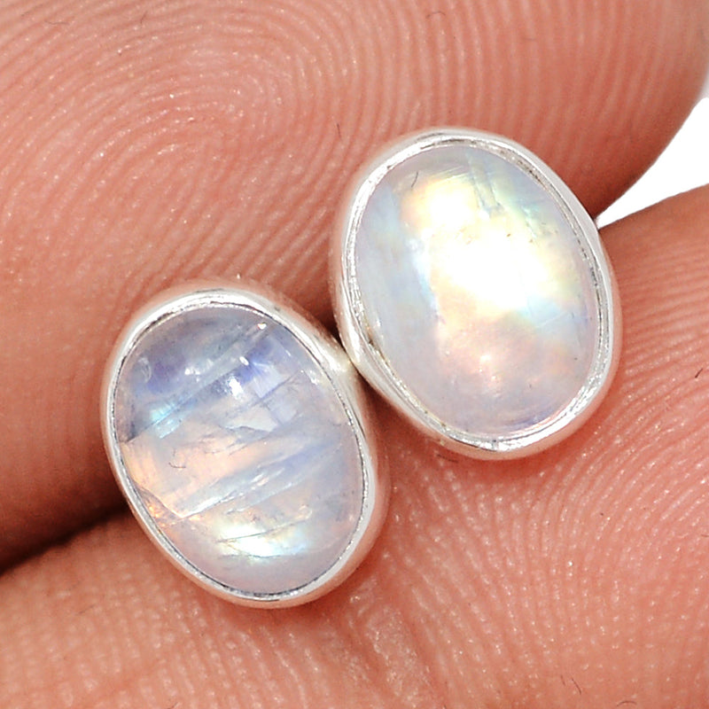 Rainbow Moonstone Studs - MONS1186