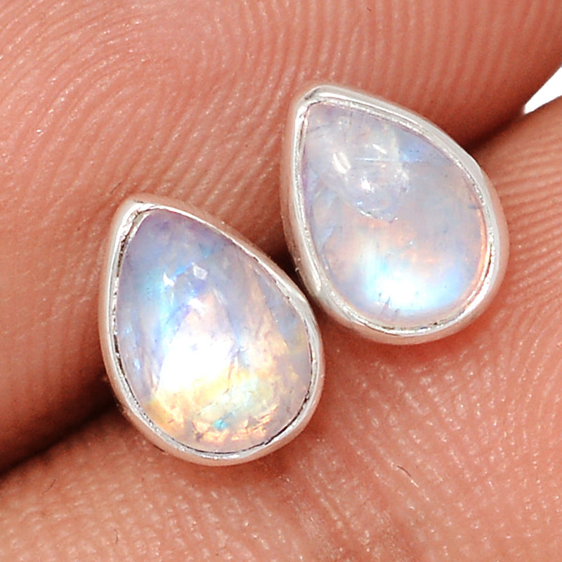 Rainbow Moonstone Studs - MONS1194