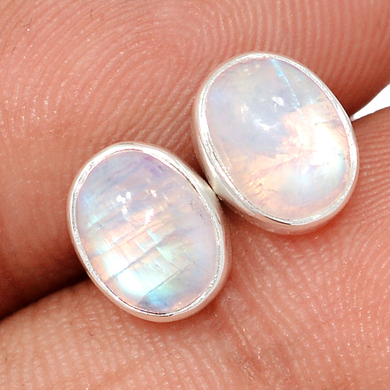 Rainbow Moonstone Studs - MONS1197