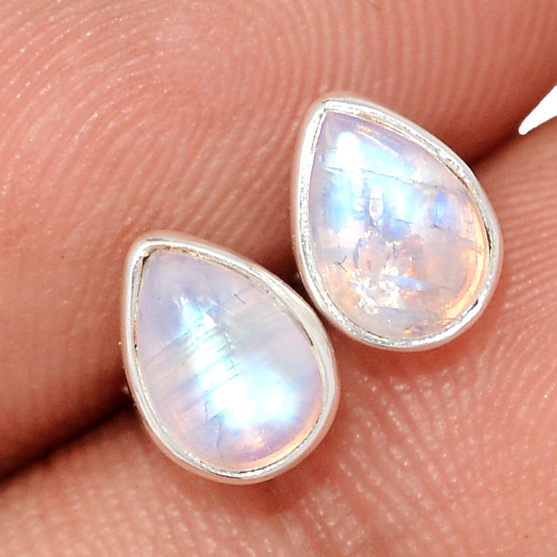 Rainbow Moonstone Studs - MONS1198
