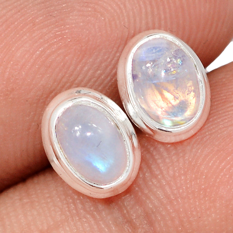 Rainbow Moonstone Studs - MONS1201