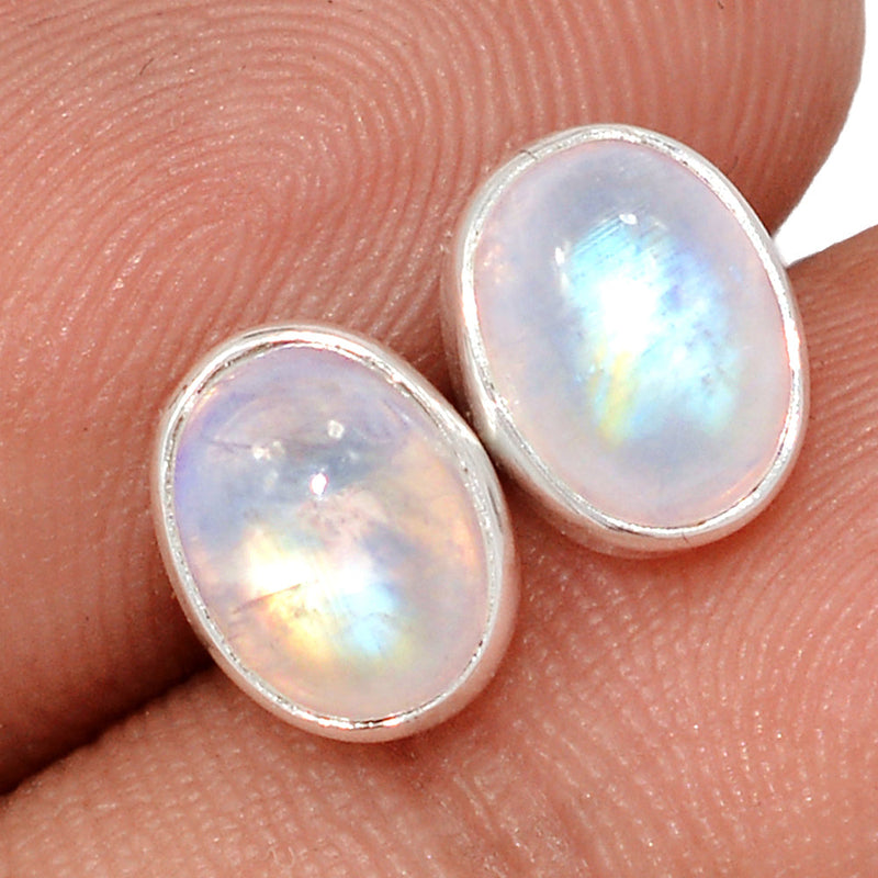 Rainbow Moonstone Studs - MONS1202