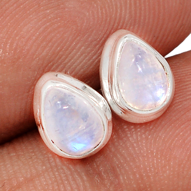 Rainbow Moonstone Studs - MONS1204