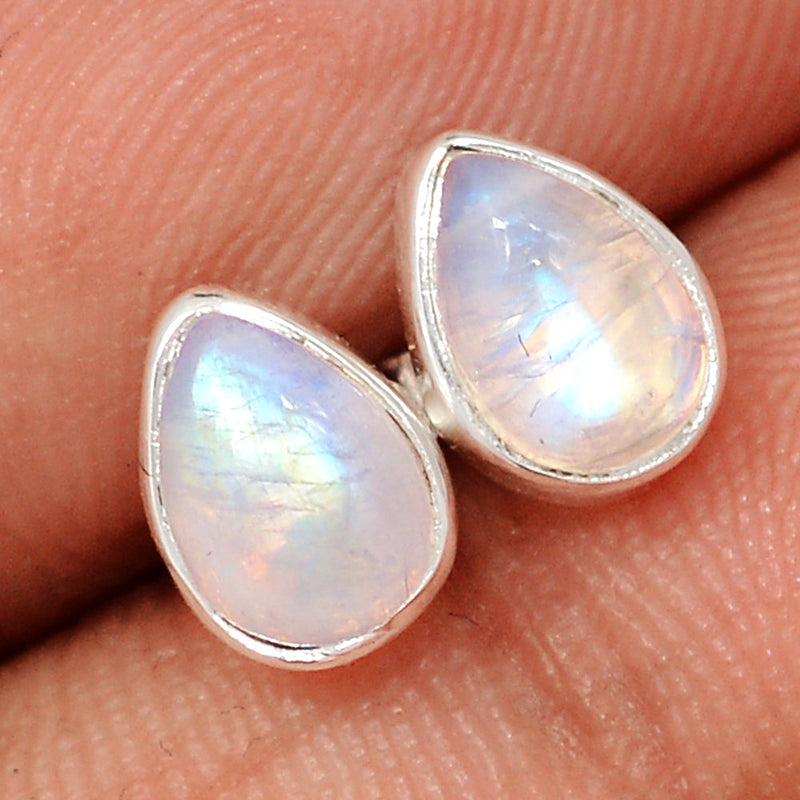 Rainbow Moonstone Studs - MONS1206