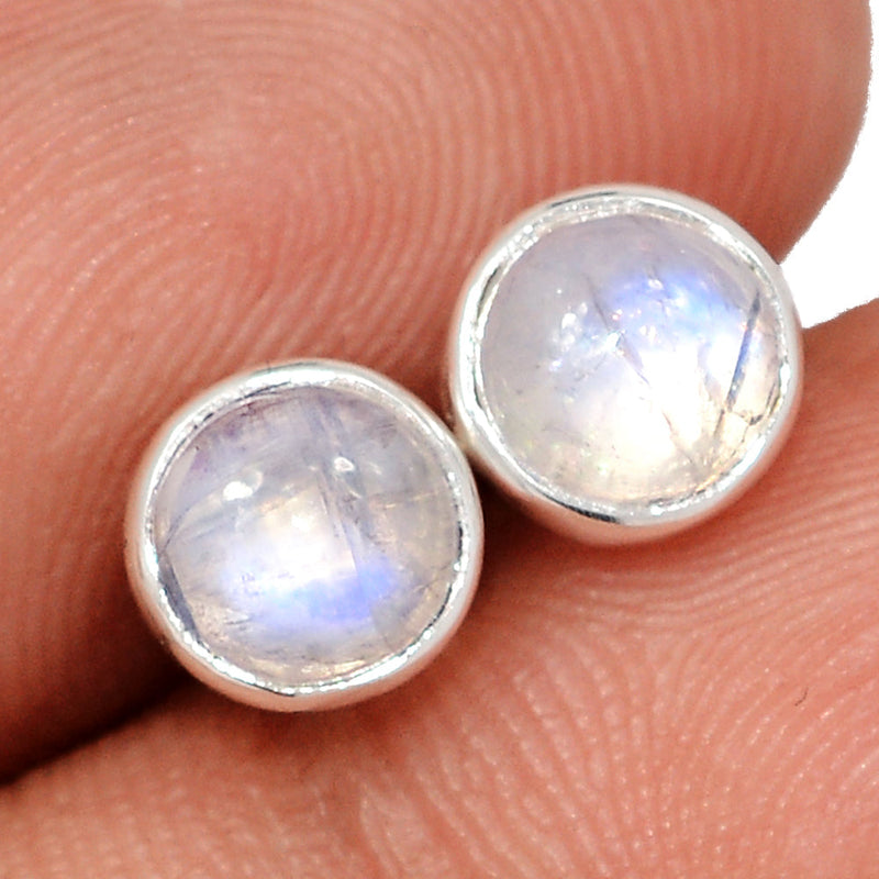 Rainbow Moonstone Studs - MONS1215