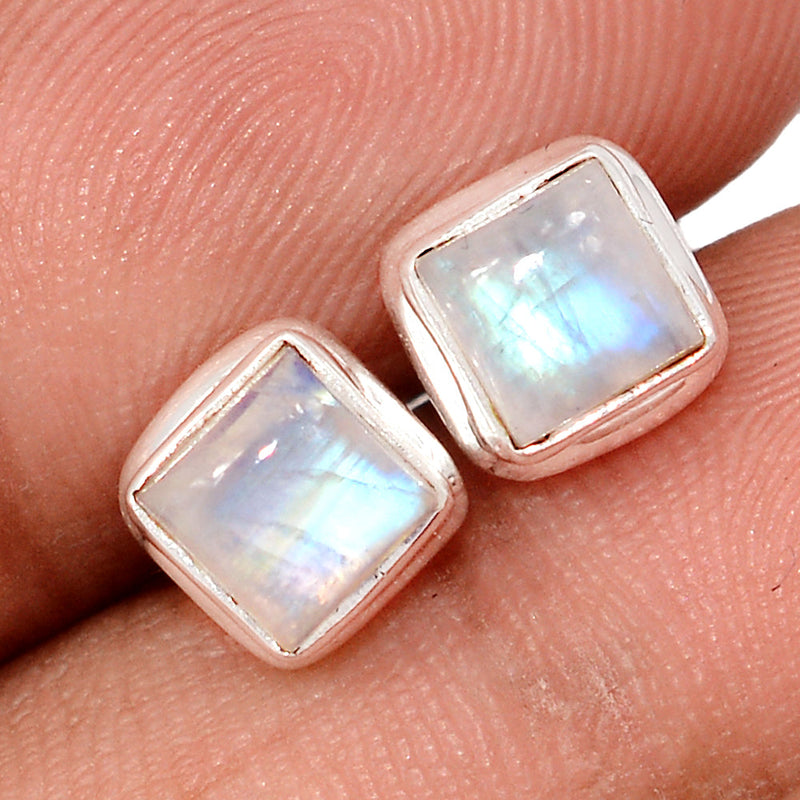 Rainbow Moonstone Studs - MONS1218