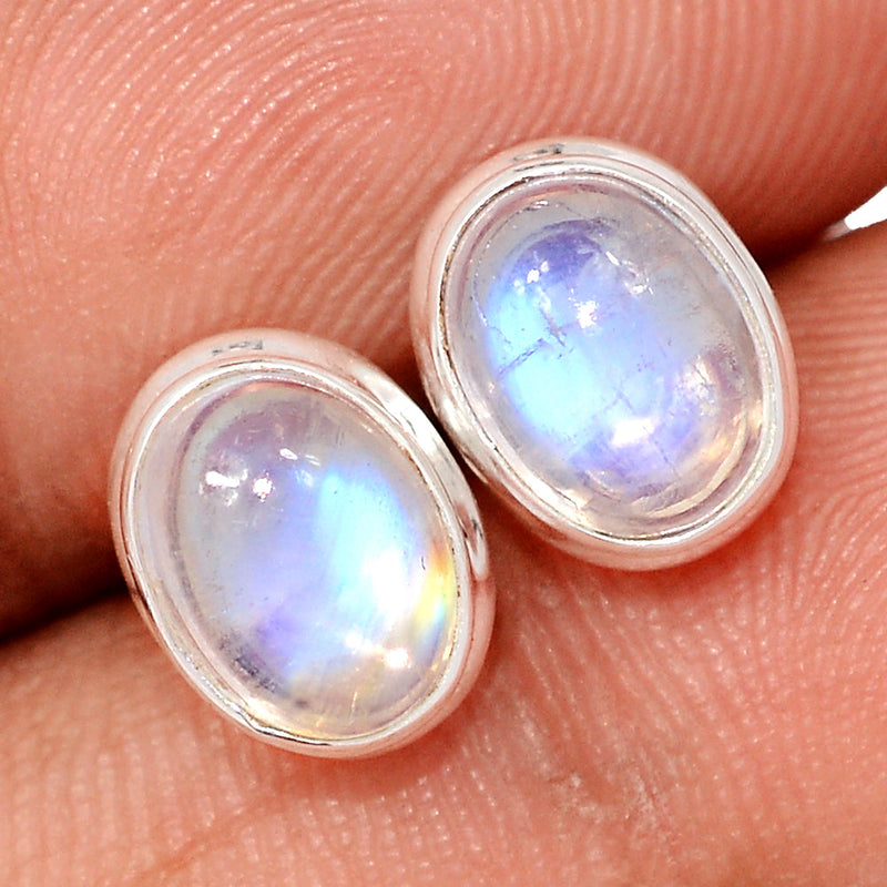 Rainbow Moonstone Studs - MONS1221