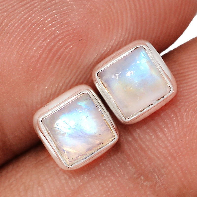 Rainbow Moonstone Studs - MONS1222