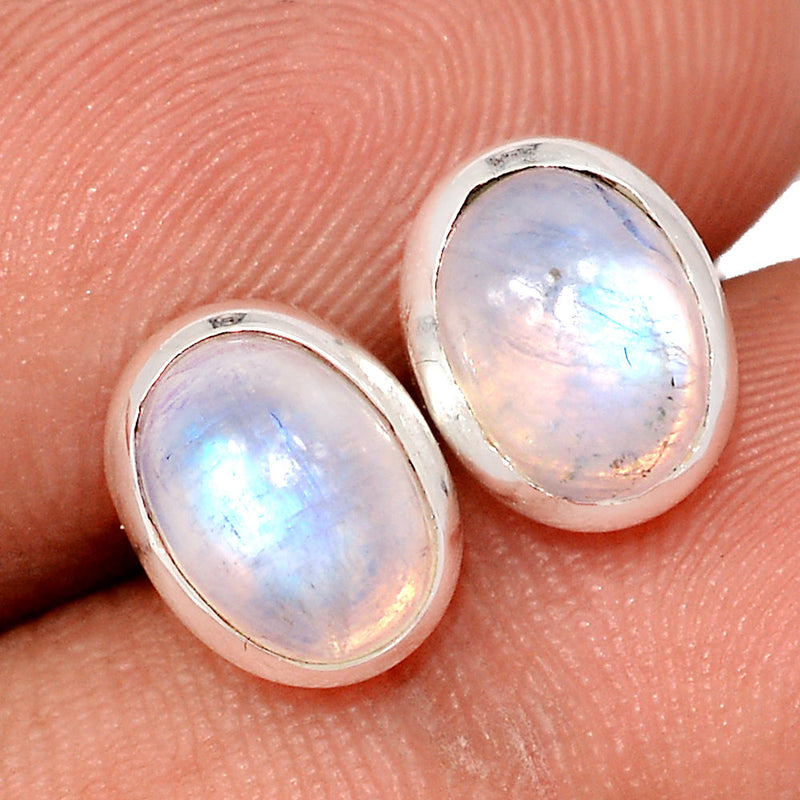 Rainbow Moonstone Studs - MONS1223