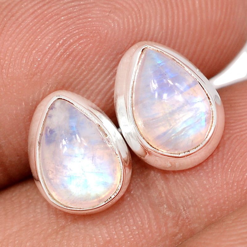 Rainbow Moonstone Studs - MONS1225