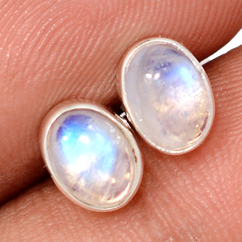 Rainbow Moonstone Studs - MONS1235