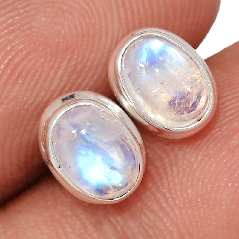 Rainbow Moonstone Studs - MONS1237