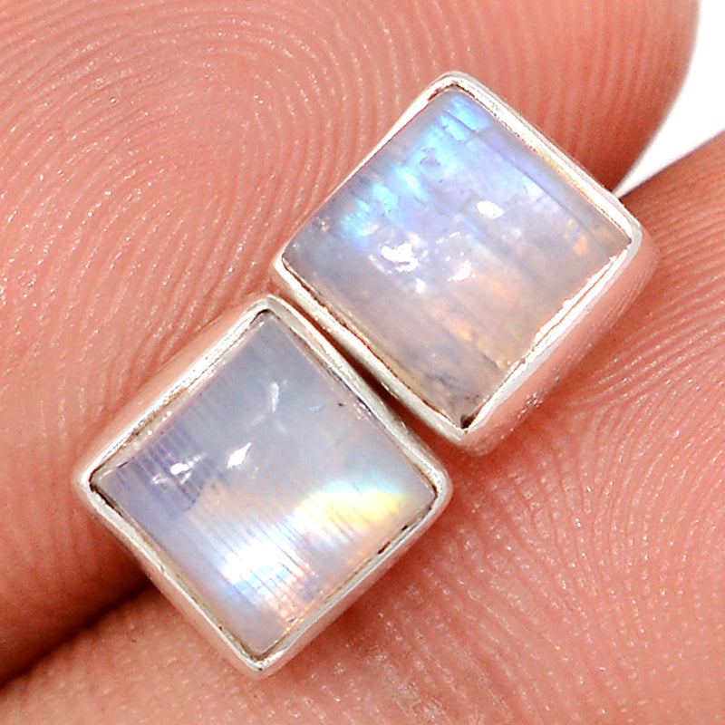Rainbow Moonstone Studs - MONS1239