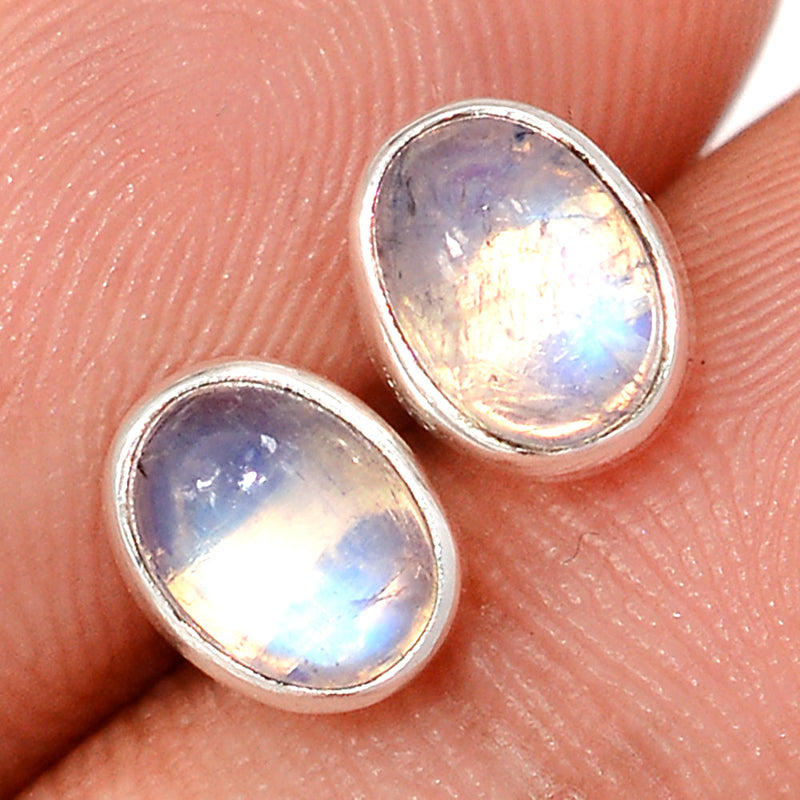 Rainbow Moonstone Studs - MONS1240