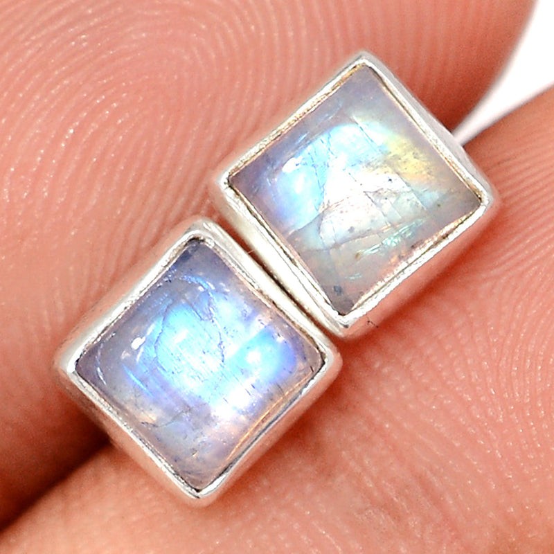Rainbow Moonstone Studs - MONS1242