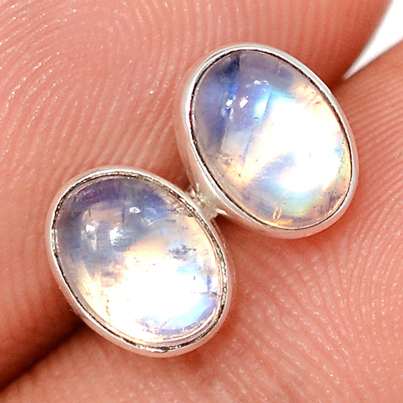 Rainbow Moonstone Studs - MONS1243