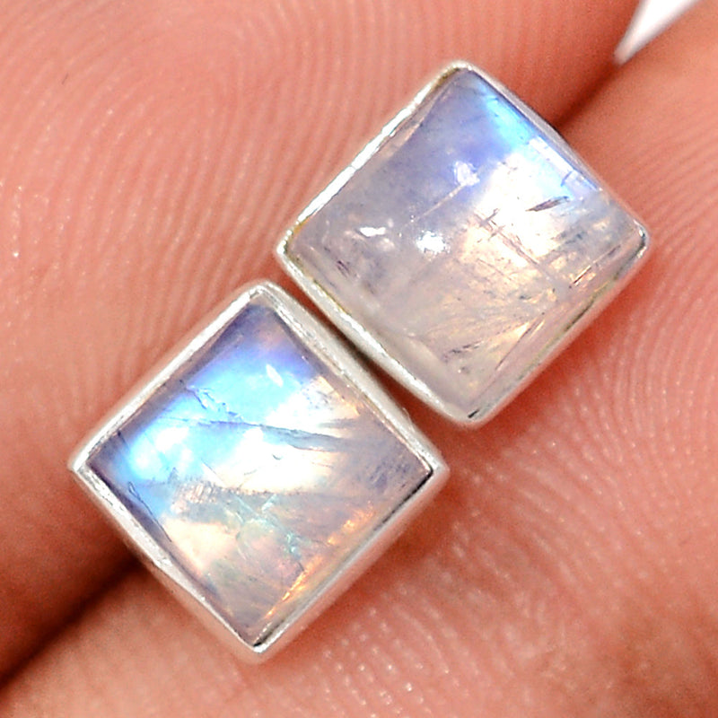 Rainbow Moonstone Studs - MONS1244