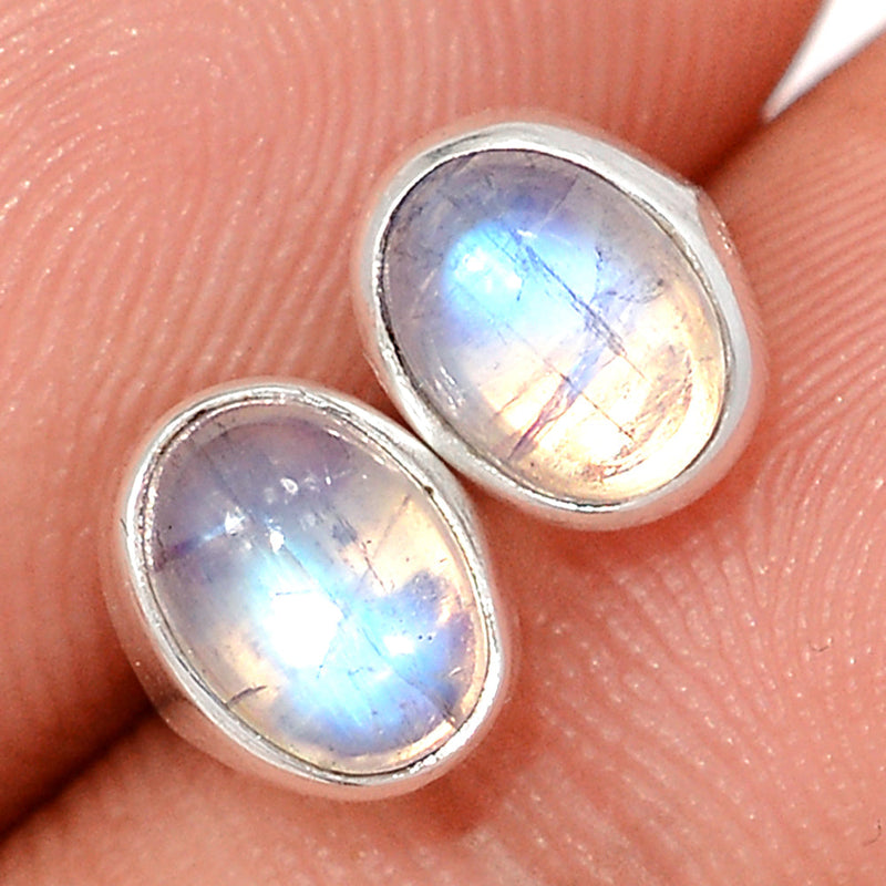 Rainbow Moonstone Studs - MONS1245