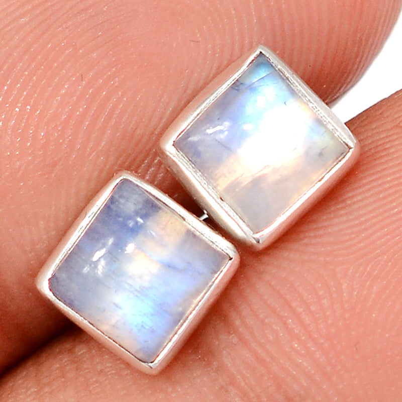 Rainbow Moonstone Studs - MONS1246