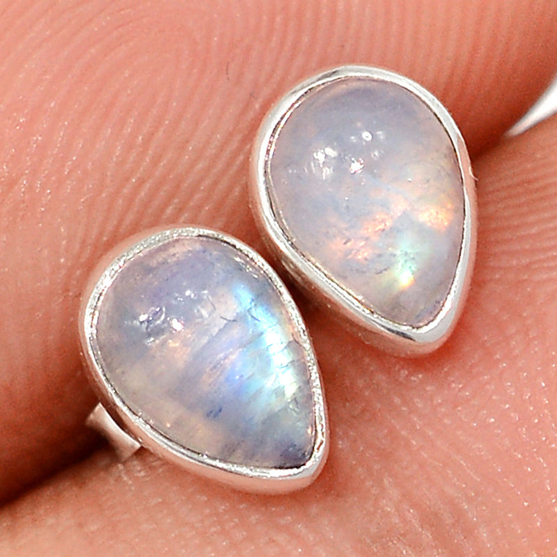 Rainbow Moonstone Studs - MONS1247