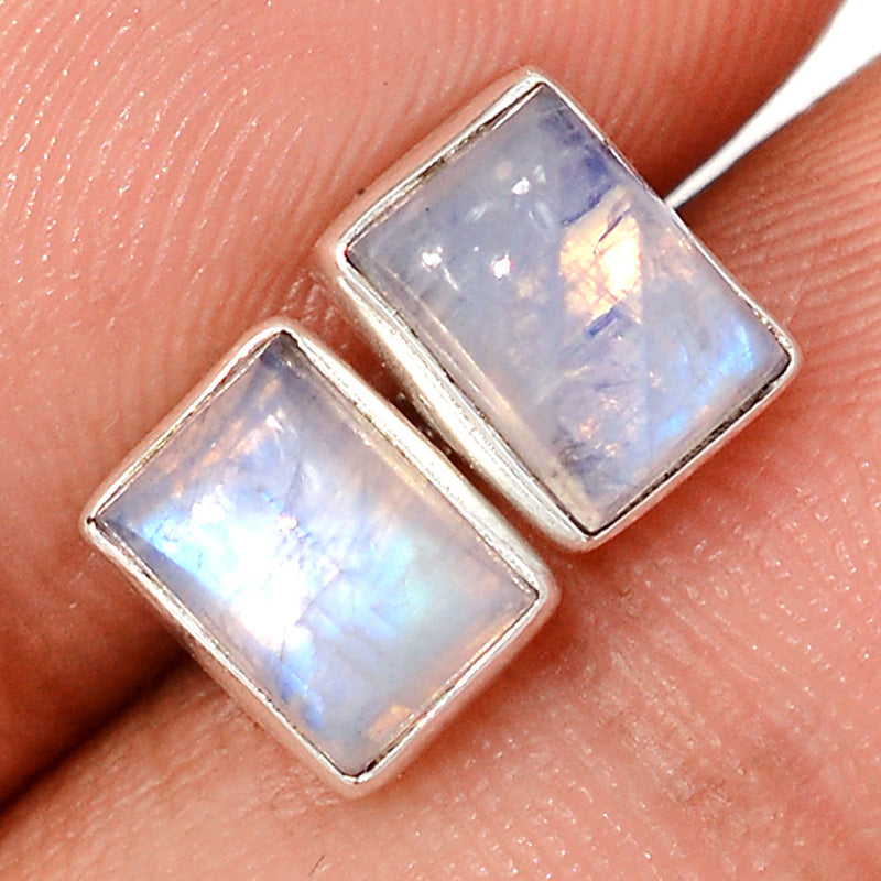 Rainbow Moonstone Studs - MONS1254