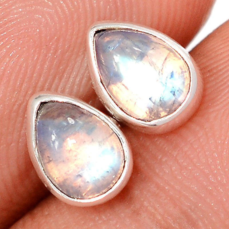 Rainbow Moonstone Studs - MONS1255