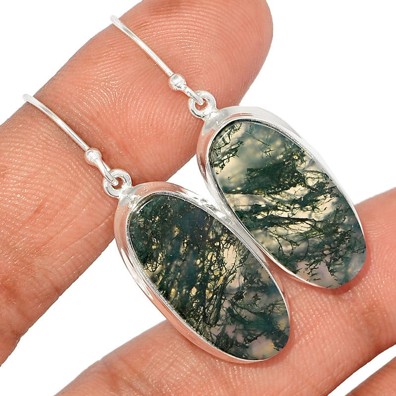 1.7" Moss Agate Earrings - MOSE1078