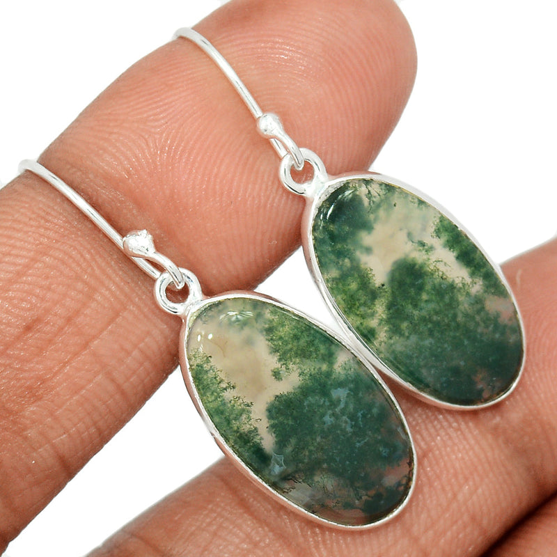 1.5" Moss Agate Earrings - MOSE1109