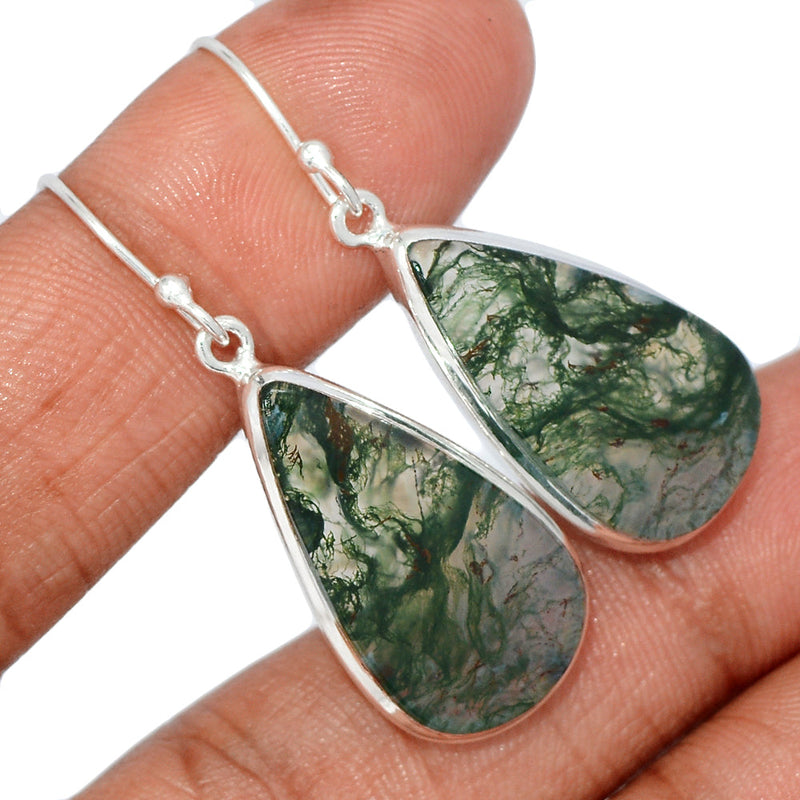 1.7" Moss Agate Earrings - MOSE1113