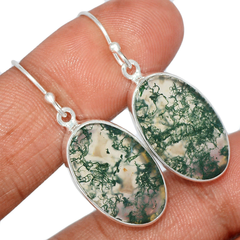 1.5" Moss Agate Earrings - MOSE1115