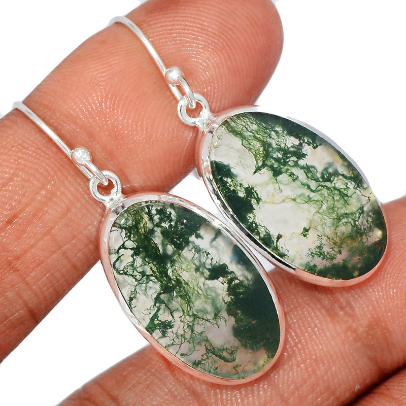 1.6" Moss Agate Earrings - MOSE1125
