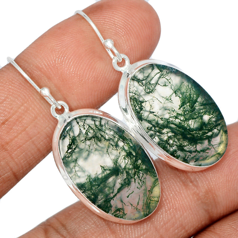 1.6" Moss Agate Earrings - MOSE1127