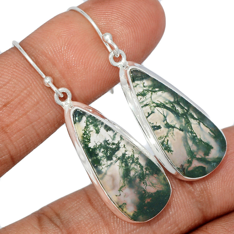1.7" Moss Agate Earrings - MOSE1128
