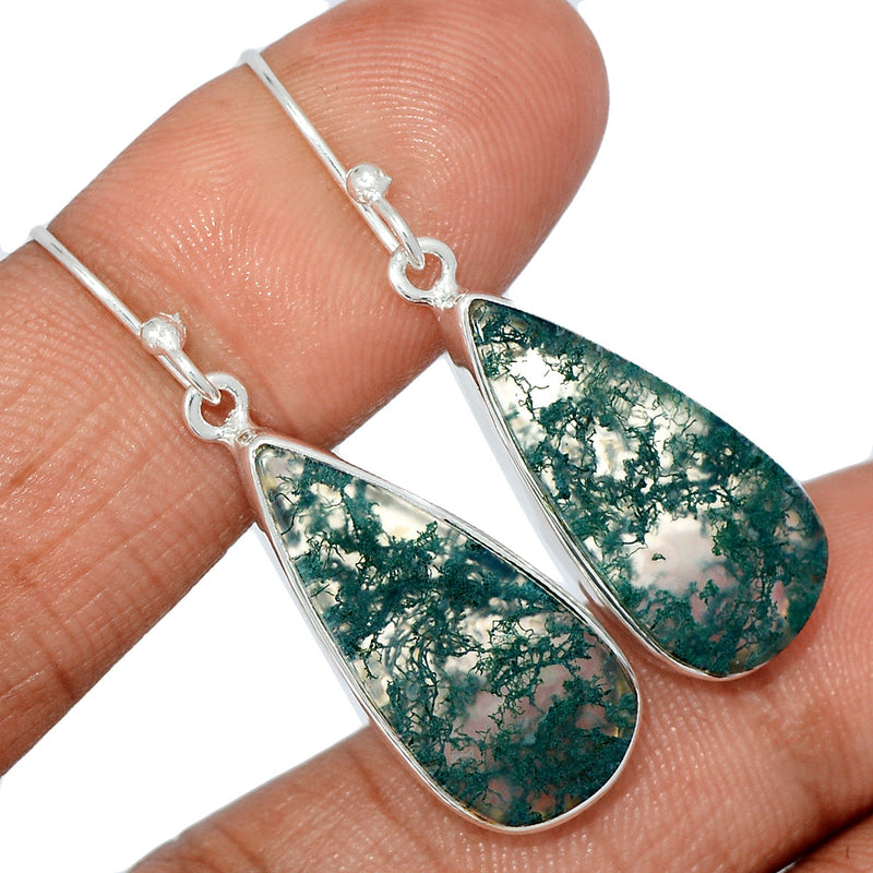 1.6" Moss Agate Earrings - MOSE1137