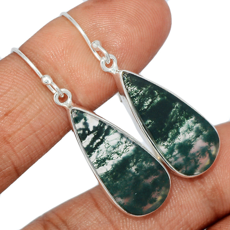 1.6" Moss Agate Earrings - MOSE1139