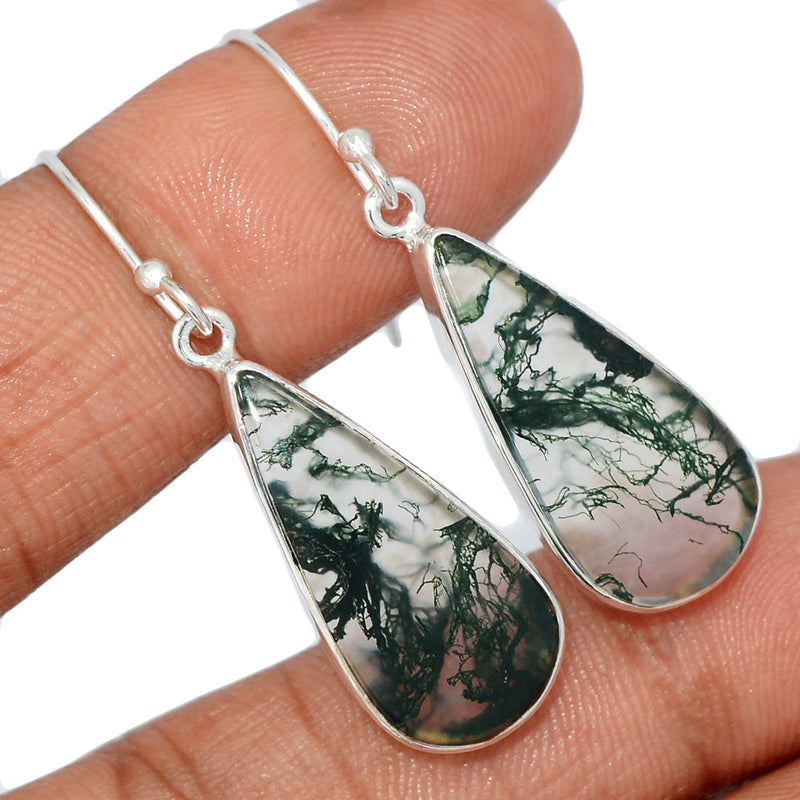 1.6" Moss Agate Earrings - MOSE1145
