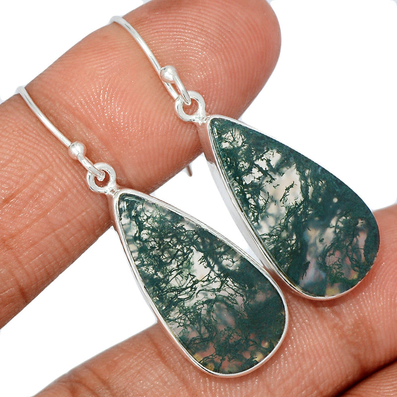 1.6" Moss Agate Earrings - MOSE1146