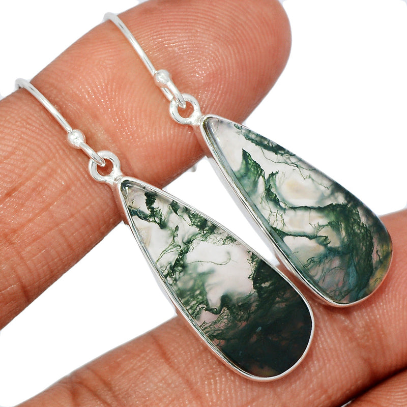 1.7" Moss Agate Earrings - MOSE1148