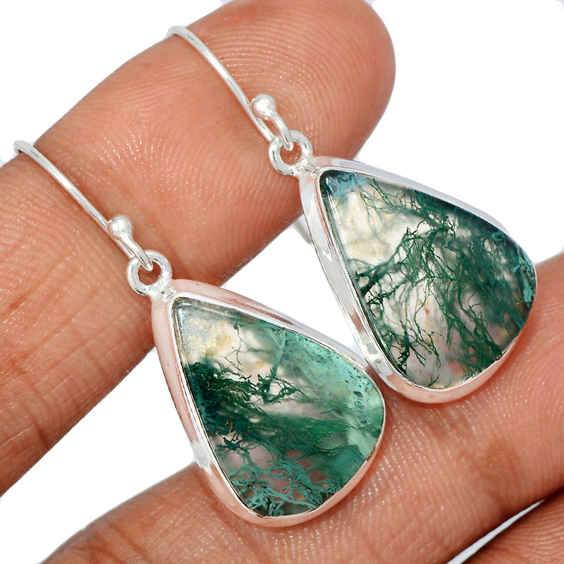 1.5" Moss Agate Earrings - MOSE1150