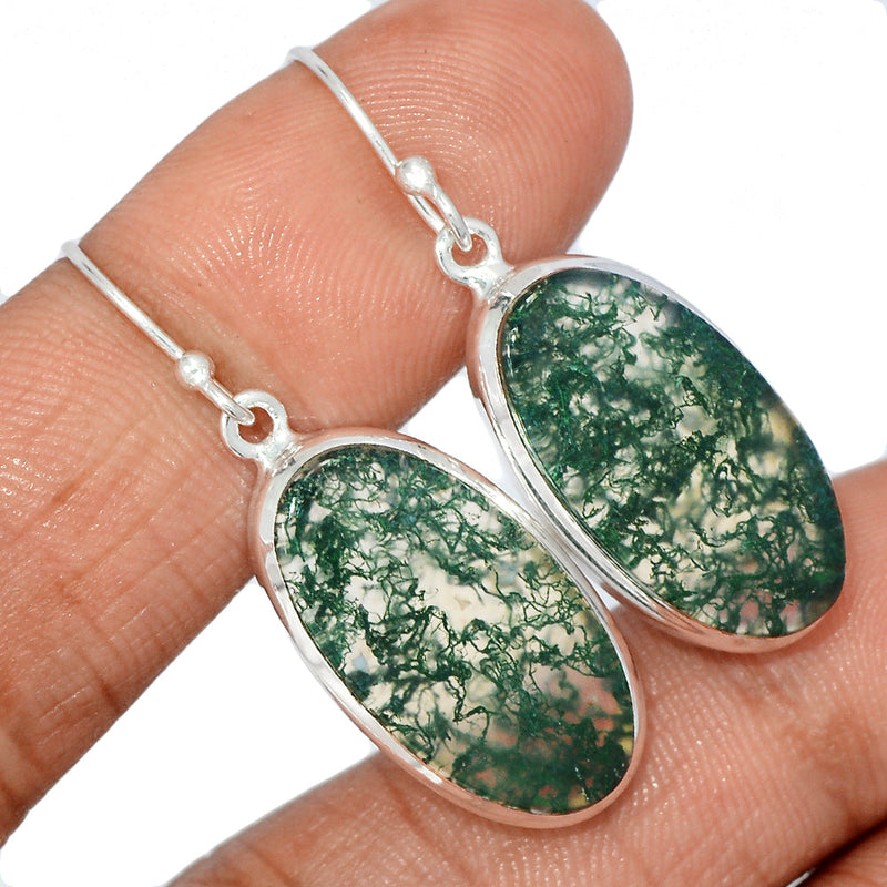 1.6" Moss Agate Earrings - MOSE1151